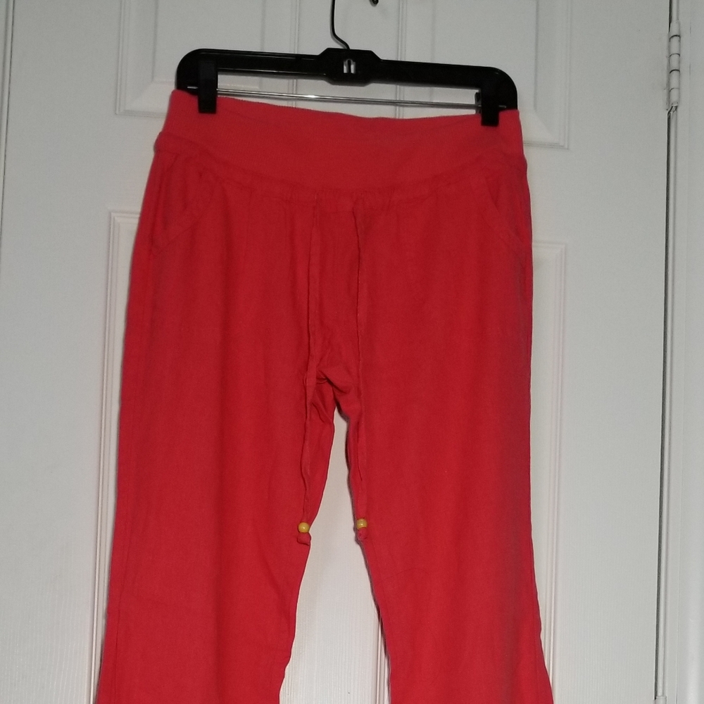Red Linen Pants